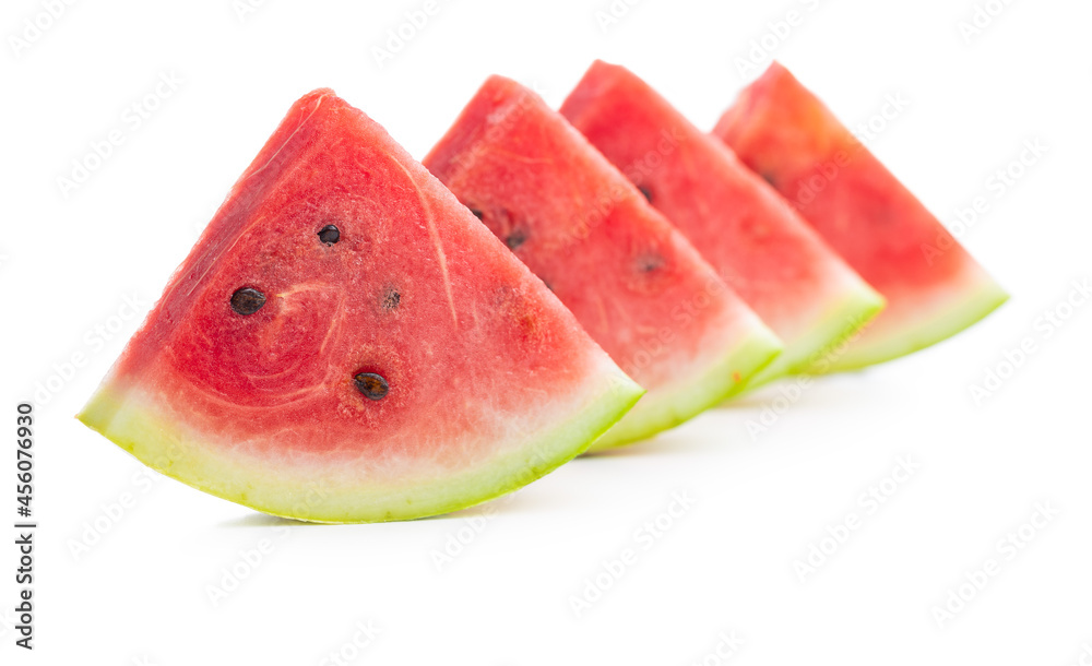 Red sliced watermelon. Pieces of red melon. Red sliced watermelon. Pieces of red melon.