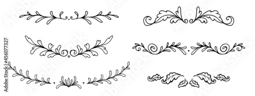 floral border frame for text set vector elements
