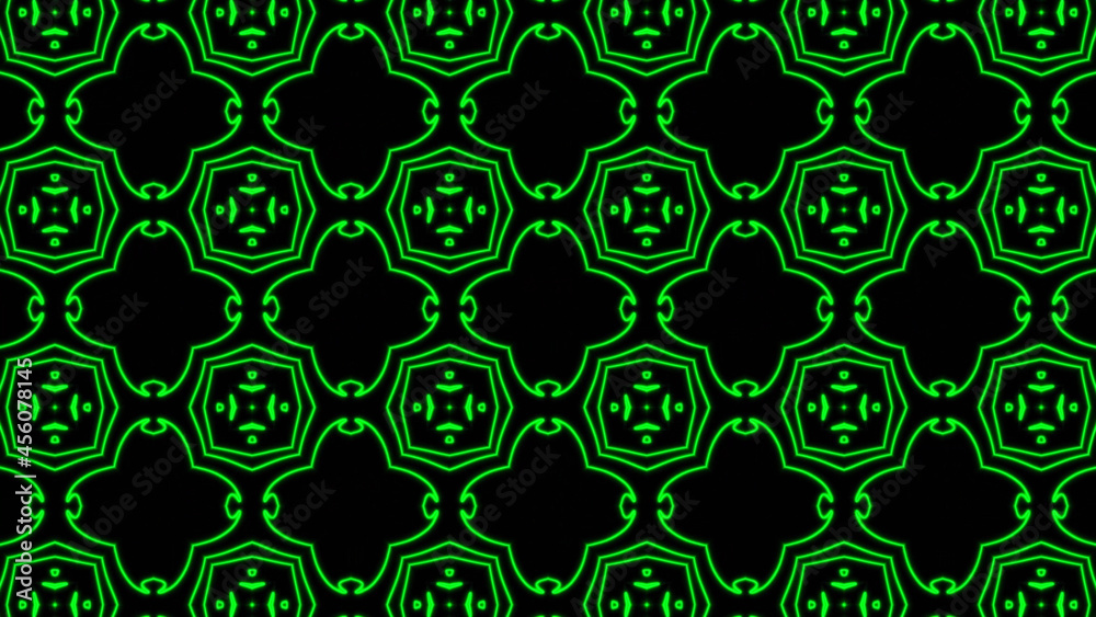 Abstract green geometric seamless pattern background. Psychedelic Colorful Kaleidoscope VJ background. Disco Abstract Background Abstract green geometric seamless pattern background. Psychedelic Colorful Kaleidoscope VJ background. Disco Abstract Background