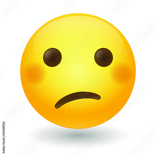 Confused Emoji Icon Illustration Sign. Nonplussed Vector Symbol Emoticon Design Vector Clip Art.