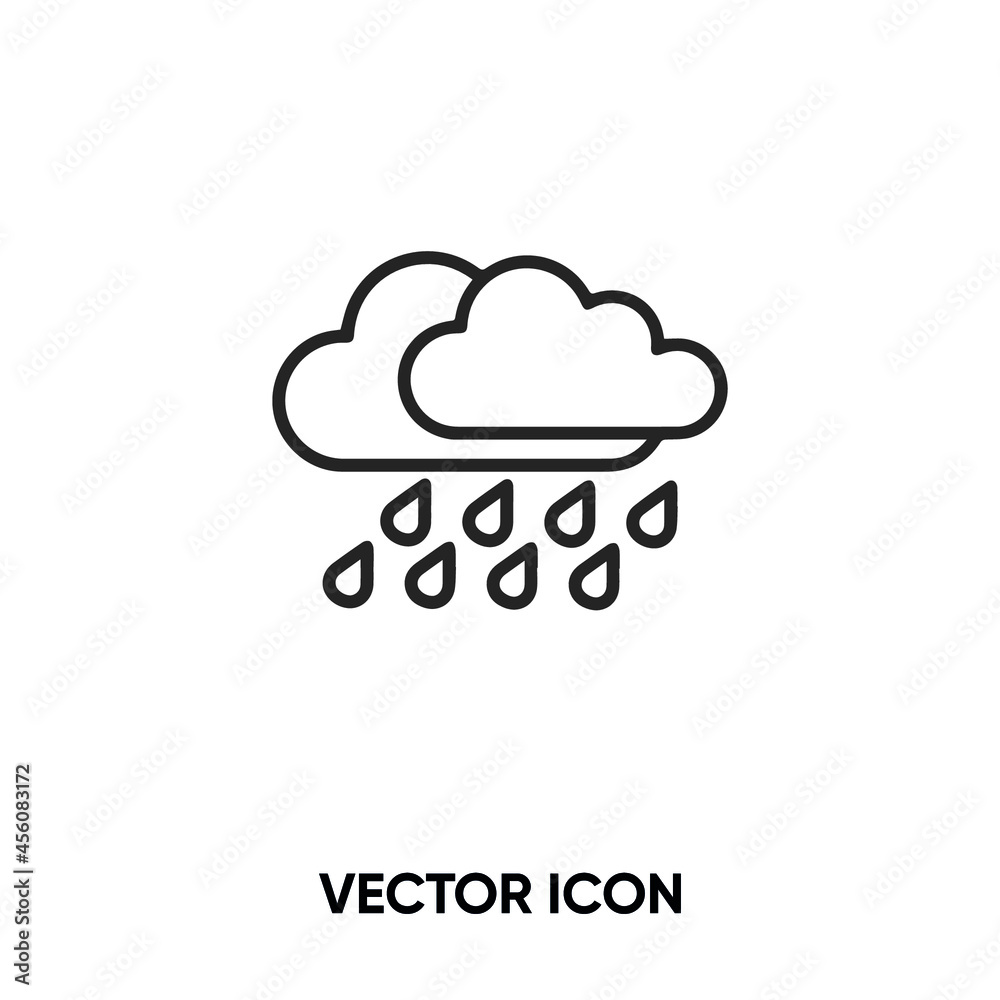 Rain vector icon. Modern, simple flat vector illustration for website or mobile app.Rainy symbol, logo illustration. Pixel perfect vector graphics Rain vector icon. Modern, simple flat vector illustration for website or mobile app.Rainy symbol, logo illustration. Pixel perfect vector graphics