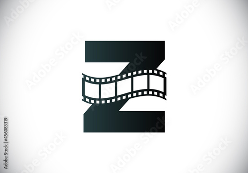 Initial Z monogram alphabet incorporated with film reel. Video and movie logo concept. Font emblem. Logo for the entertainment business and company identity © BakiBullah