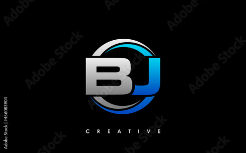 BJ Letter Initial Logo Design Template Vector Illustration