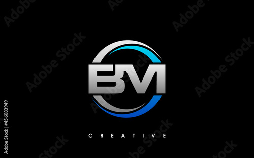 BM Letter Initial Logo Design Template Vector Illustration