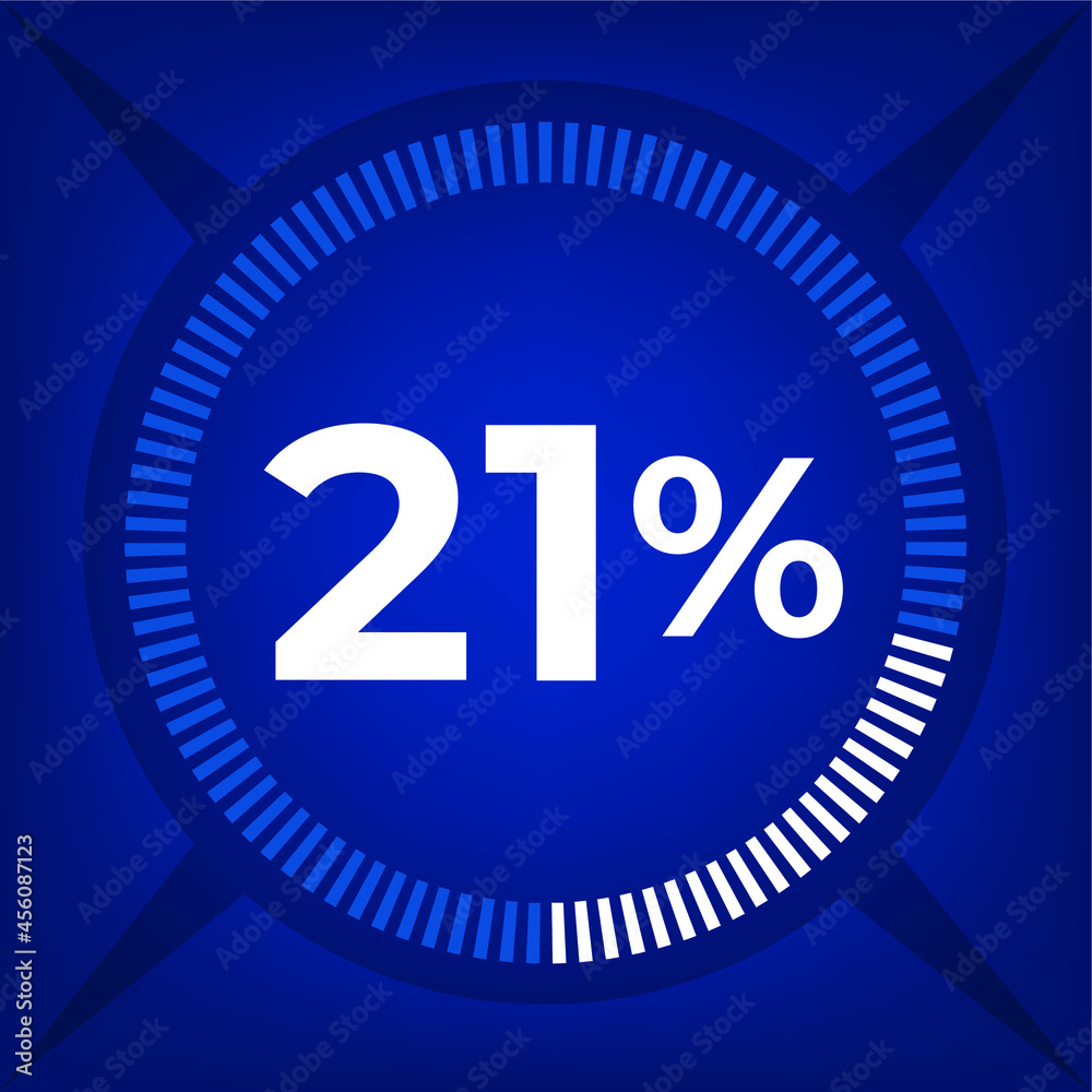 21 percent count on dark blue background 21 percent count on dark blue background