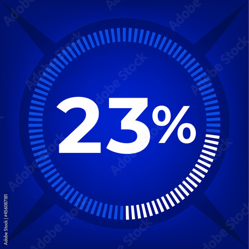 23 percent count on dark blue background