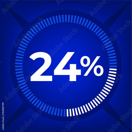 24 percent count on dark blue background