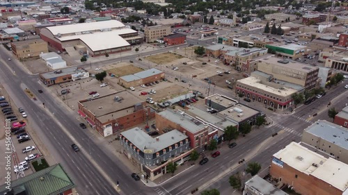 Aerial view of Moose Jaw - A small town in Saskatchewan Canada photo