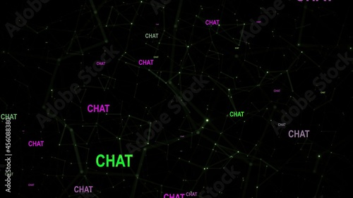 Chat text against network background