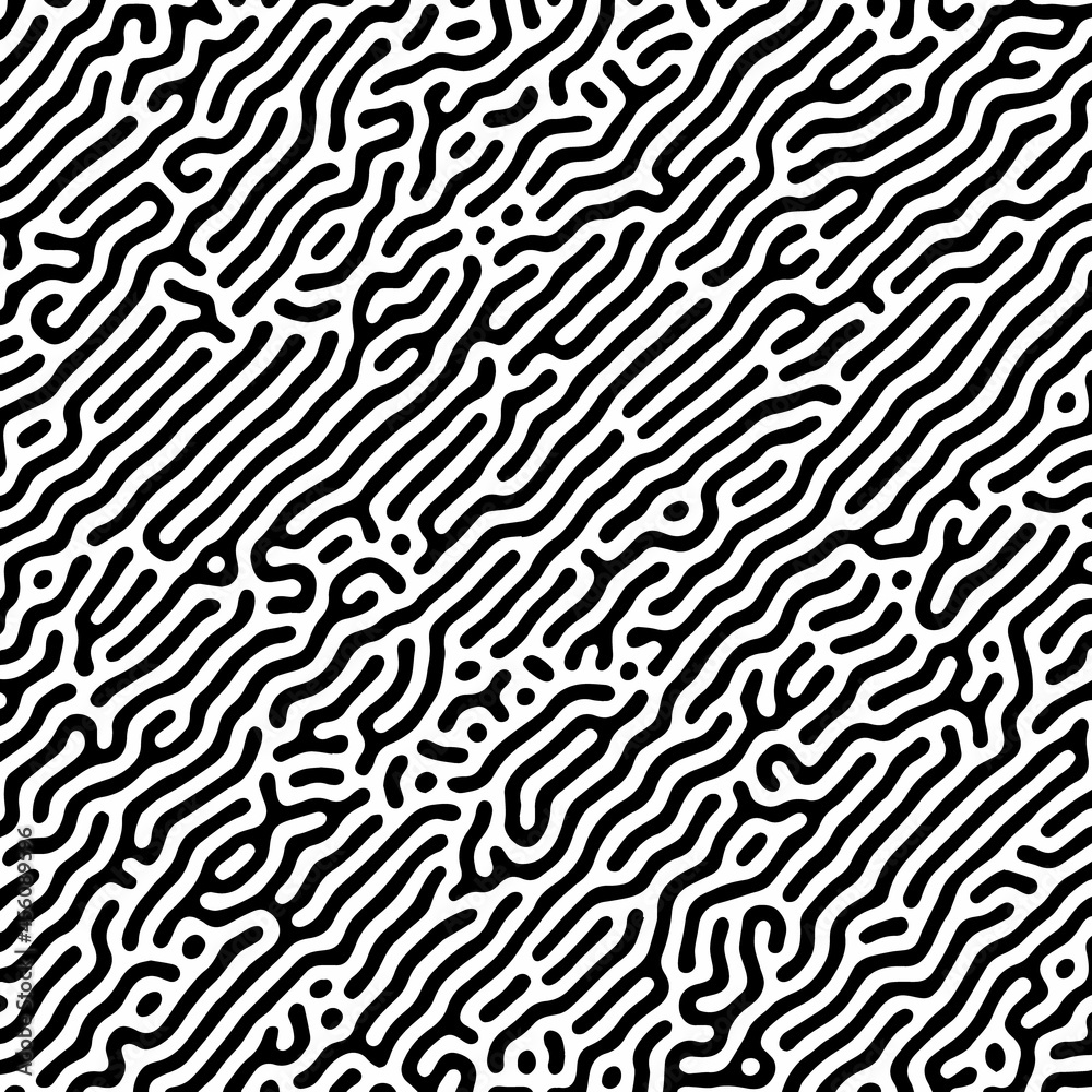 Vector black and white organic rounded lines pattern. Vector black and white organic rounded lines pattern.