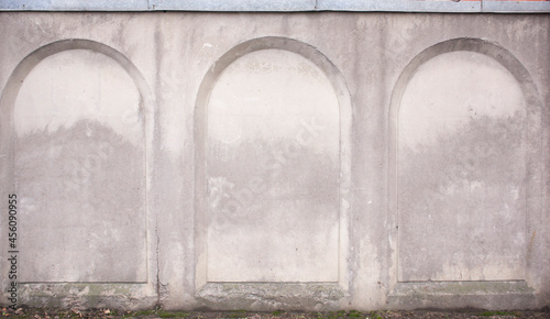 concrete wall pattern in arch shape. architecture of ceiling arch in the building design photo