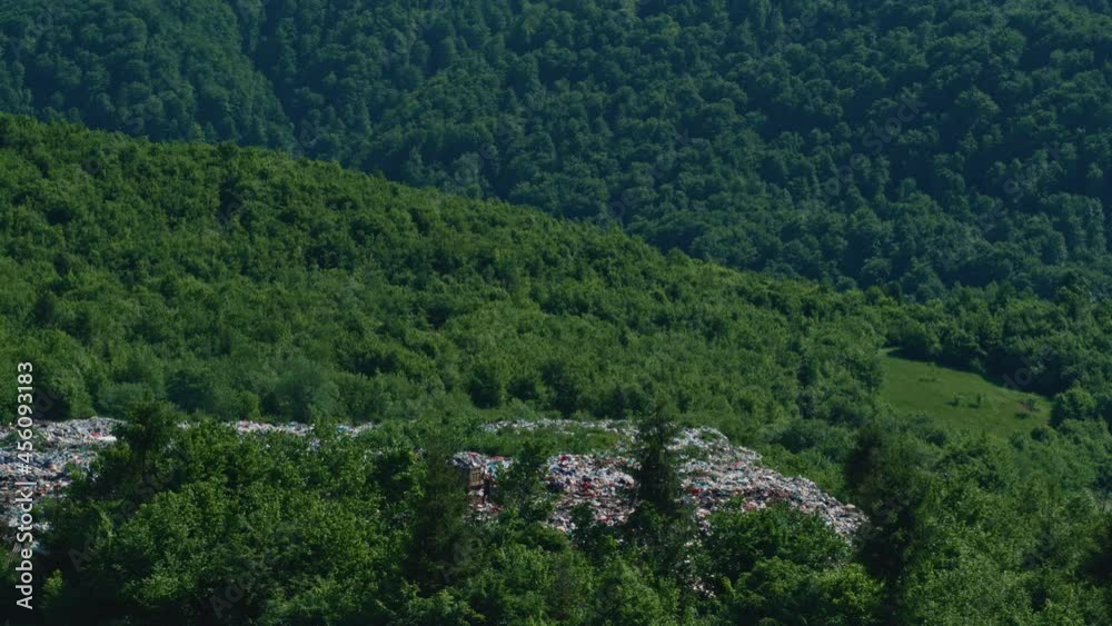 Top view of huge pile of household waste Top view of huge pile of household waste
