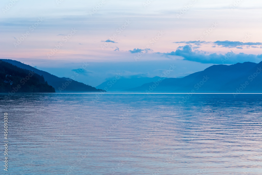 Sunset at Loch Ness lake in Scotland. Sunset at Loch Ness lake in Scotland.