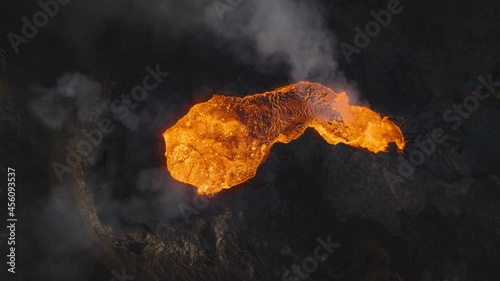 Lava Erupting From Fagradalsfjall Volcano In Reykjanes Peninsula, Iceland