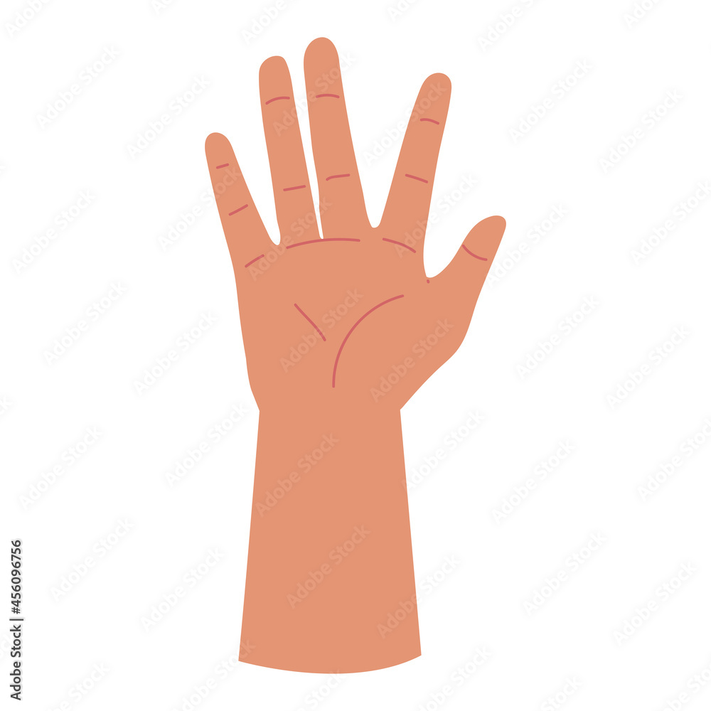 open raised hand open raised hand