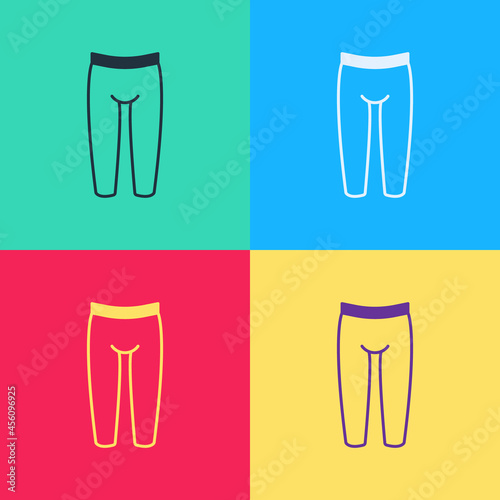 Pop art Leggings icon isolated on color background. Vector