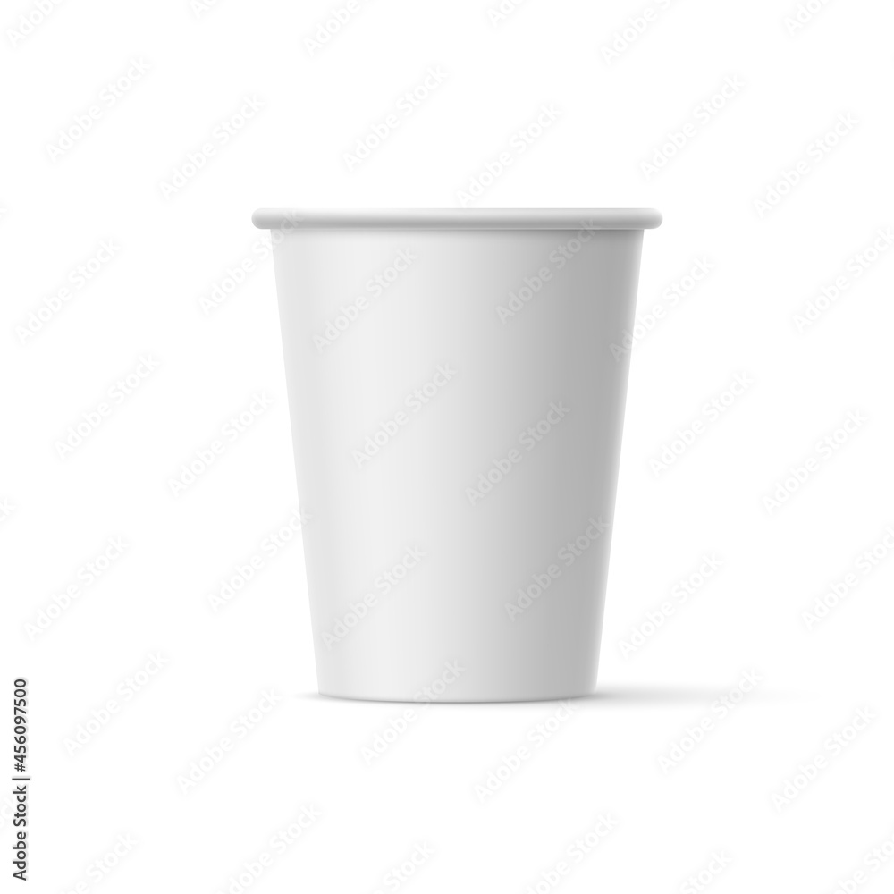 Close up of Takeaway White Blank Paper Cup Mock Up Isolated On White Backdrop. For Various Drinks, Coffee, Tea, Fresh Juice, or Ice Cream. Disposable Tableware is Used for Hot Drinks in Food Store. Close up of Takeaway White Blank Paper Cup Mock Up Isolated On White Backdrop. For Various Drinks, Coffee, Tea, Fresh Juice, or Ice Cream. Disposable Tableware is Used for Hot Drinks in Food Store.