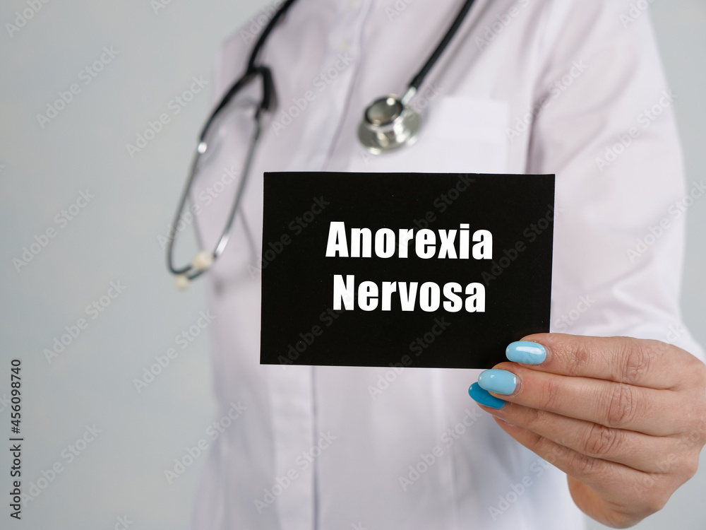Anorexia Nervosa inscription on the sheet. Anorexia Nervosa inscription on the sheet.