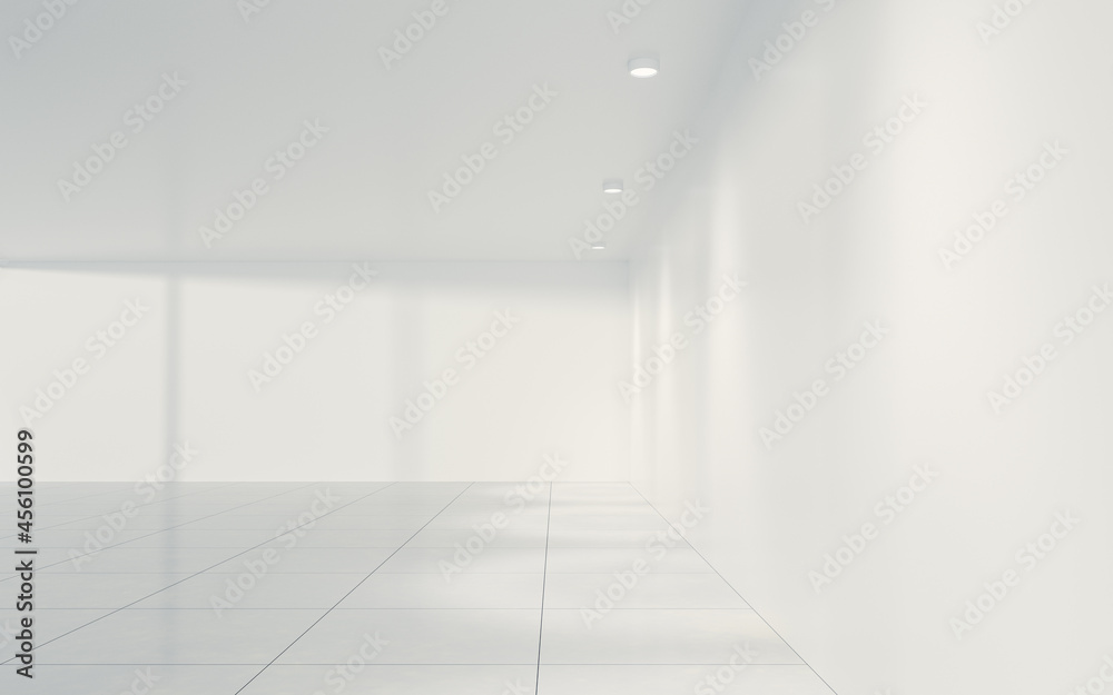 The white empty room, 3d rendering. The white empty room, 3d rendering.