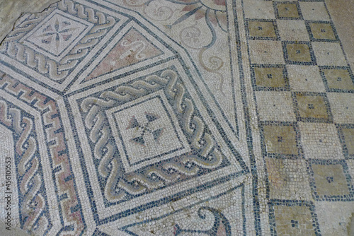 Antique roman mosaic in Porto Torres, Sardinia, Italy