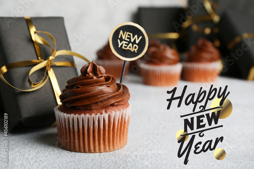 Tasty cupcake for New Year ...