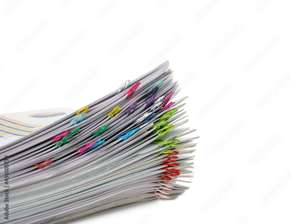 Stack of documents isolated on white background, closeup Stack of documents isolated on white background, closeup