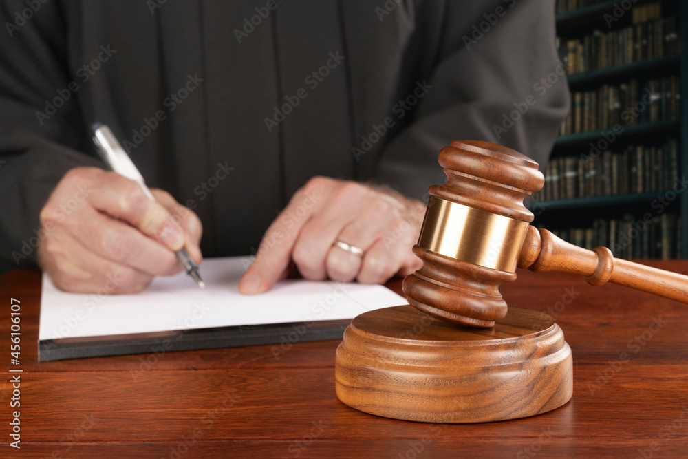 Gavel and judge in court Gavel and judge in court