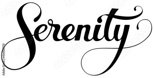 Serenity - custom calligraphy text