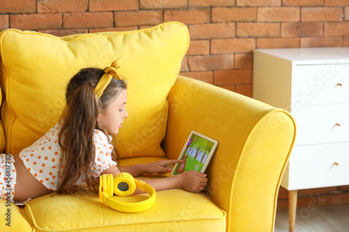 Cute girl watching cartoons...