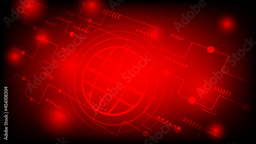 abstract technology background vector   digital red