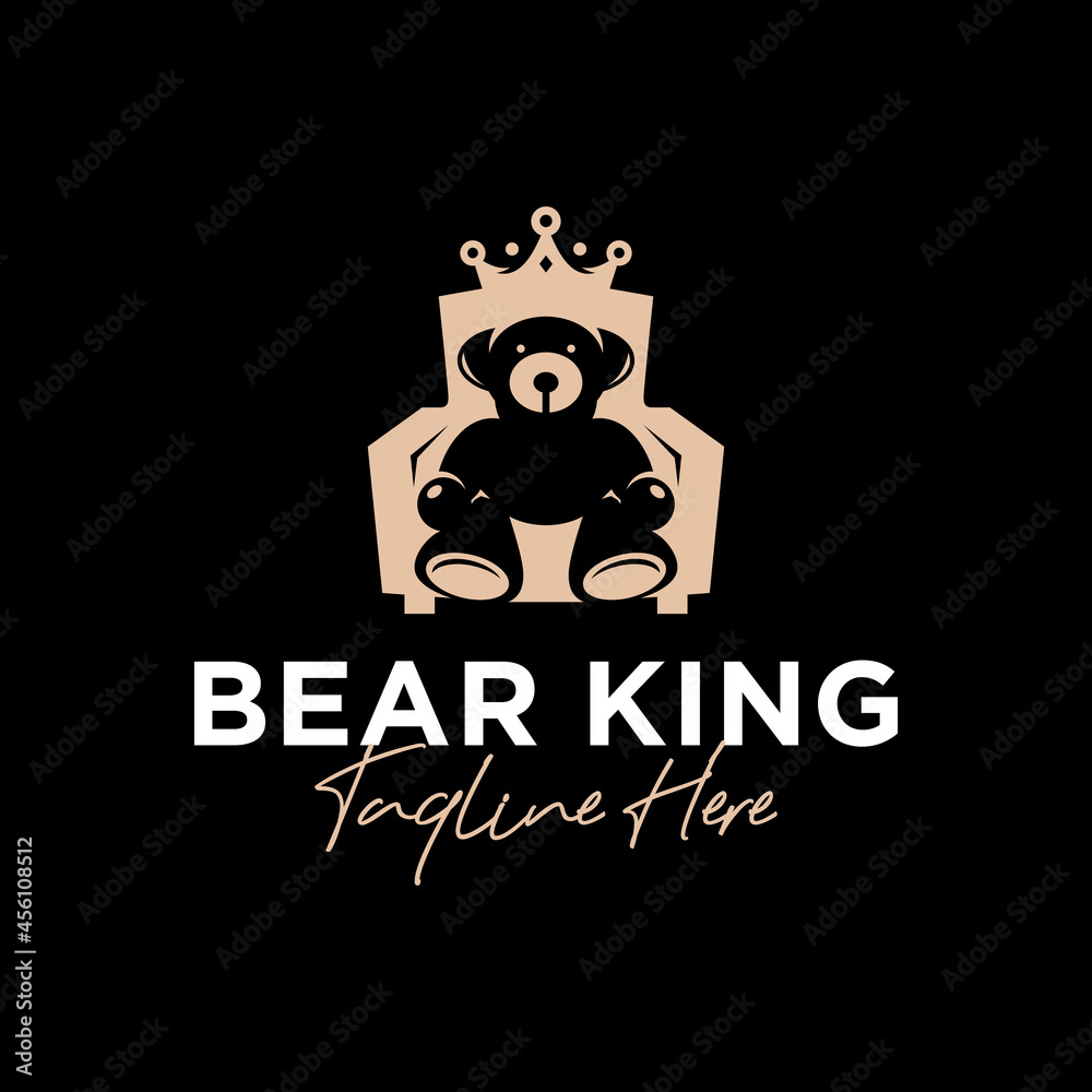 bear king chair inspiration illustration logo bear king chair inspiration illustration logo