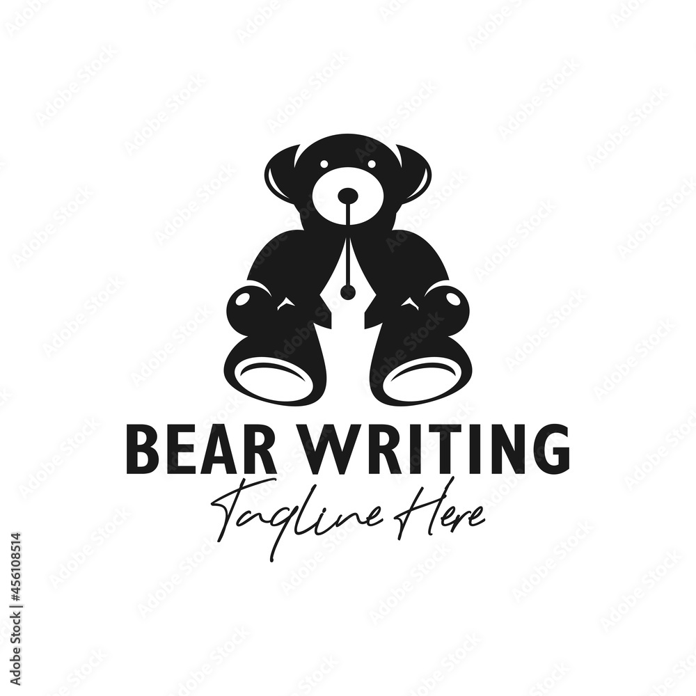 bear writer inspiration illustration logo design bear writer inspiration illustration logo design