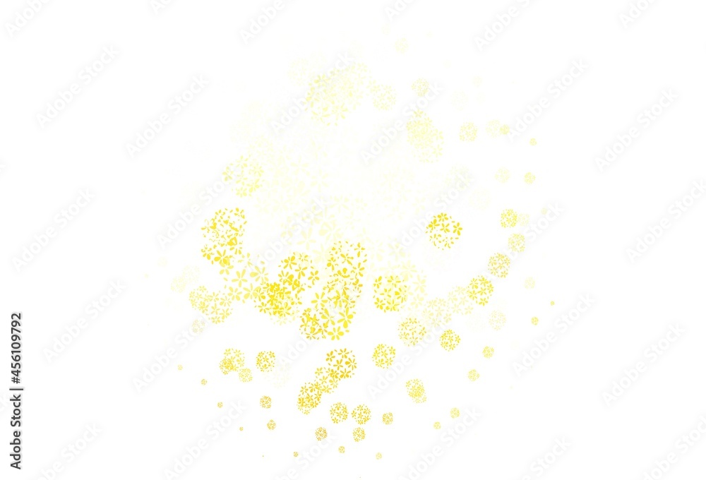 Light Green, Yellow vector doodle pattern with leaves.