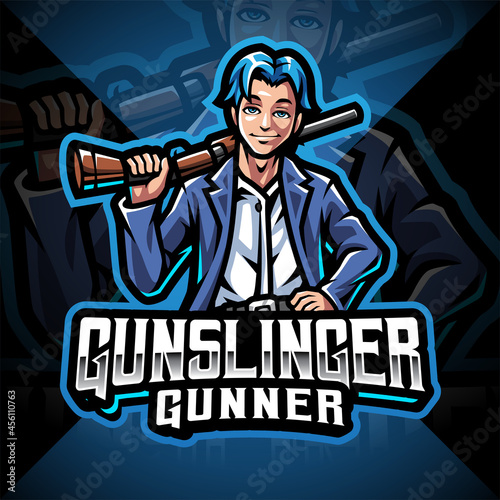 Gunslinger esport mascot logo design
