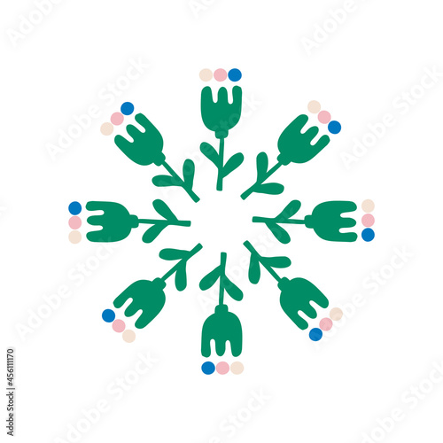 Whimsical cute flower doodle shape motif. Modern trendy minimalist style icon clip art. Fun unusual color elements isolated on white. Retro childish design symbol for gender neutral illustration.
