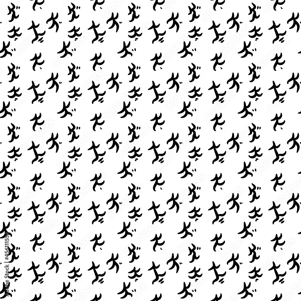 seamless pattern of dance line cartoon