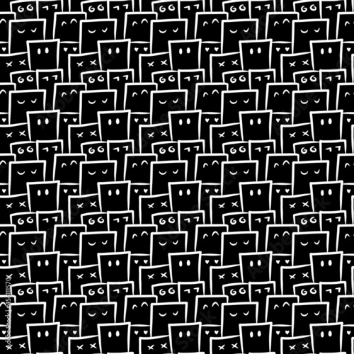 seamless pattern of cute monster cartoon