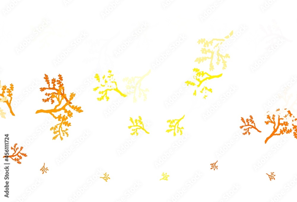 Light Orange vector abstract design with sakura.