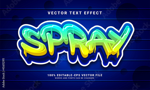 Spray 3D text effect, editable graffiti and colorful text style