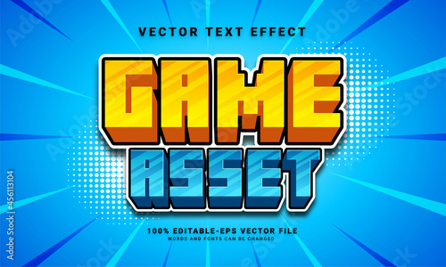 Game asset 3D text effect, editable text style and suitable for game assets