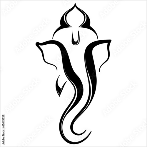Ganesha The Lord Of Wisdom Calligraphic Style M_2109030