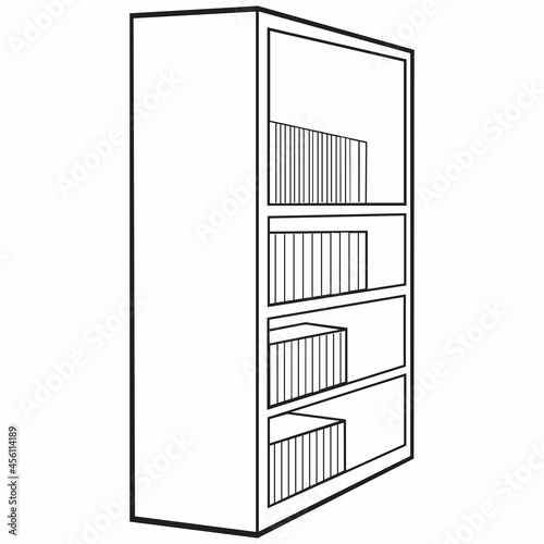 bookshelf line vector illustration