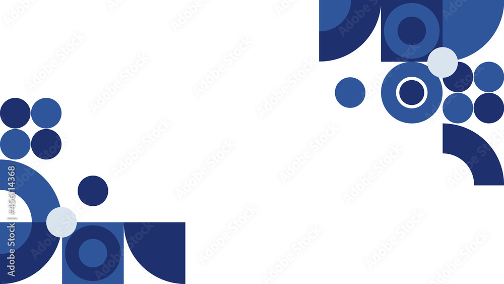 Fototapeta premium Blue memphis background. Memphis geometric background with abstract shapes. Graphic pattern, texture for poster, card, social media covers. Funky memphis pattern. Geometry banner in retro style