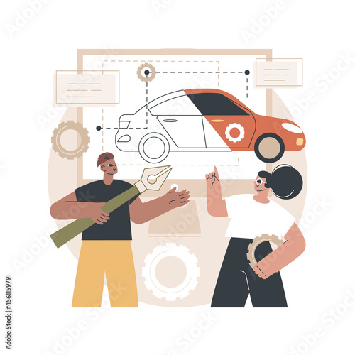 Industrial design abstract concept vector illustration. Product usability design, ergonomics development, concept, function and appearance engineering, improve mass production abstract metaphor.