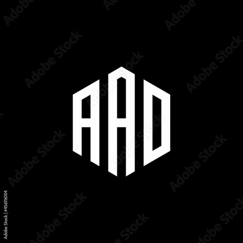 AAD Initial three letter logo hexagon