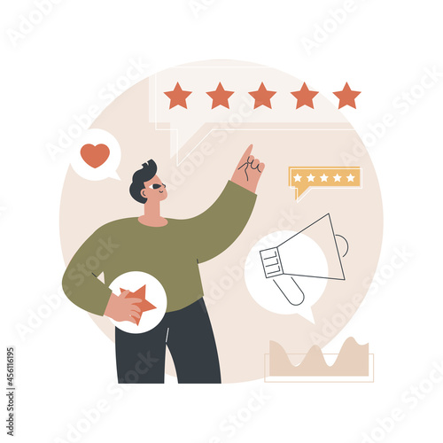 Brand reputation abstract concept vector illustration. Ranking, sales-driving strategy, advertising and public relations, online brand reputation management, minimize damage abstract metaphor.