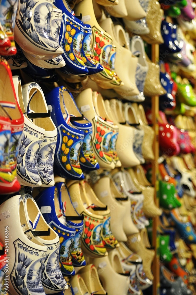 colorful shoes in the market in Netherlands