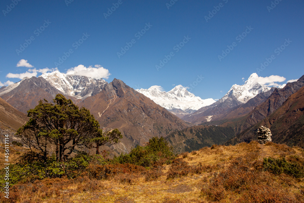 Famous mountain range from Everest View Hotel.