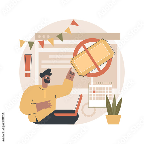 Sold-out event abstract concept vector illustration. We are sold-out, no tickets available, full venue, overbooking, premiere event, festival big success, popular show, tour gig abstract metaphor.