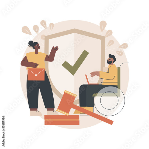 Anti-discrimination law abstract concept vector illustration. Sexism at workplace, gender and racial discrimination, social equality, law violation, company policy, freedom abstract metaphor.